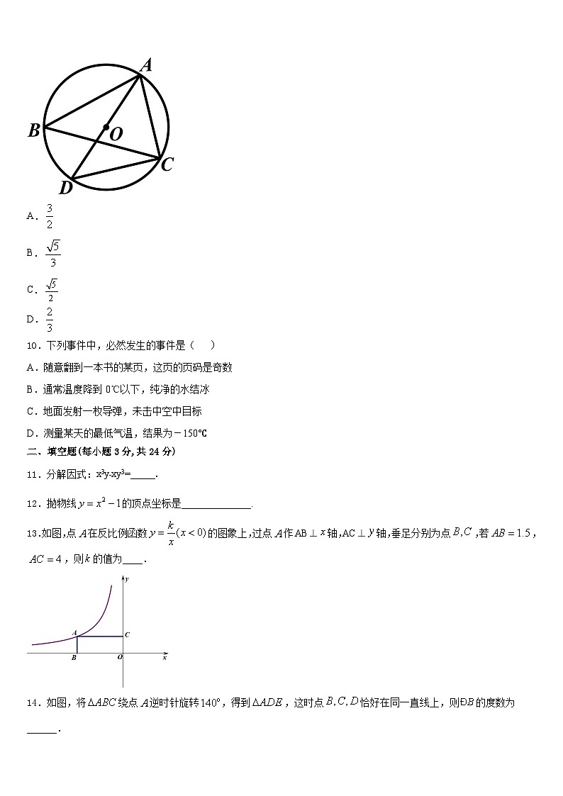 2023-2024学年河北省秦皇岛市抚宁县数学九上期末调研模拟试题含答案03