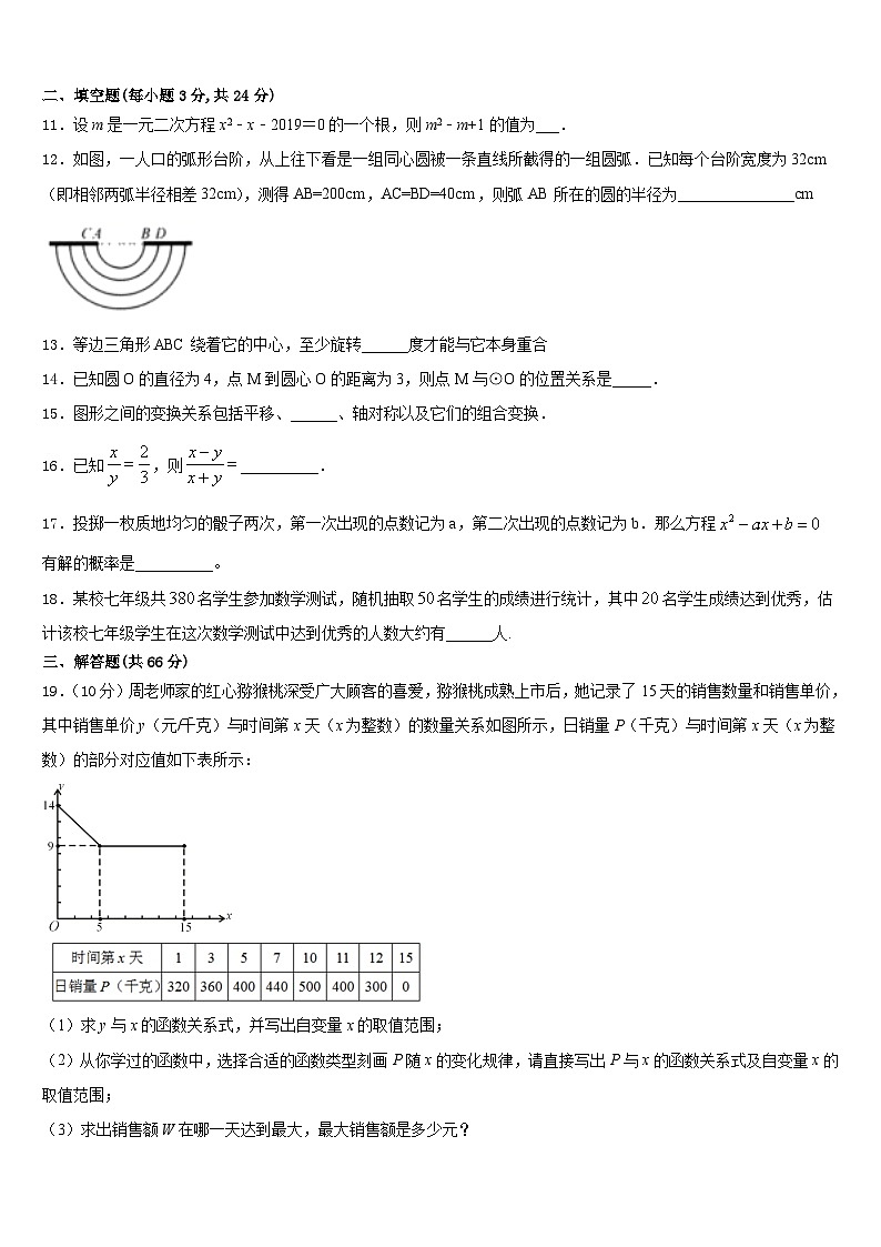 2023-2024学年河南省平顶山市42中学九年级数学第一学期期末学业质量监测模拟试题含答案第3页