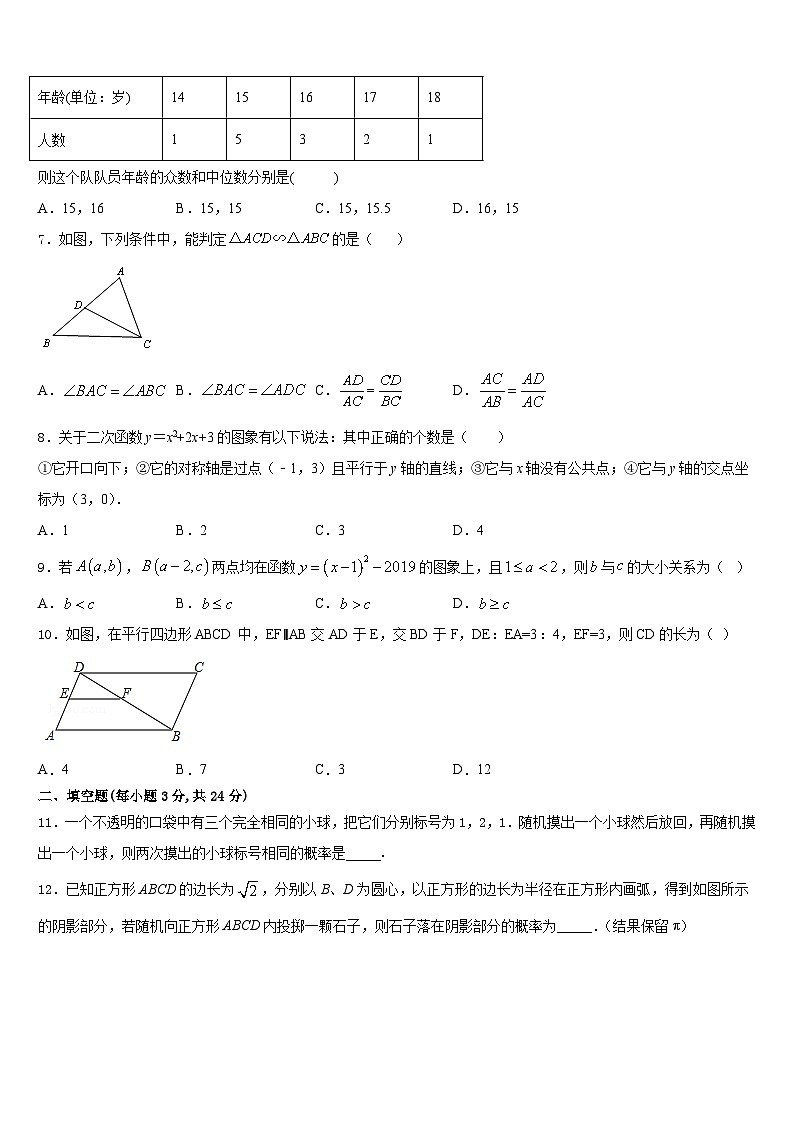 2023-2024学年河南省柘城县九年级数学第一学期期末经典试题含答案02