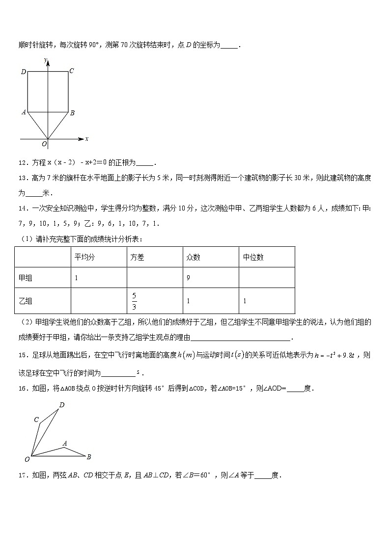 2023-2024学年河南省驻马店市二中学九上数学期末复习检测试题含答案03