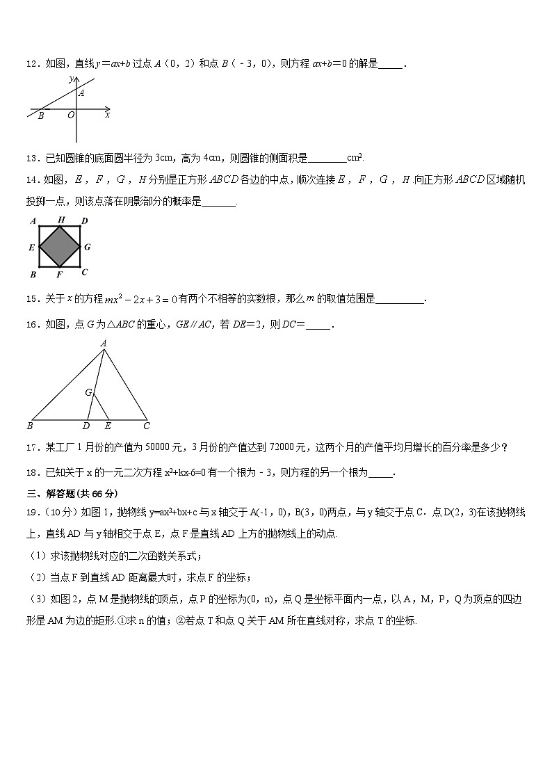 2023-2024学年浙江省宁波市慈溪市部分学校数学九上期末考试模拟试题含答案03