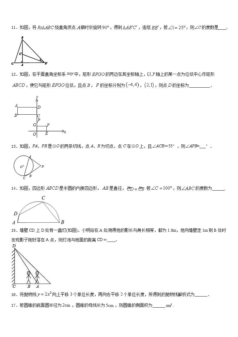 2023-2024学年湖北省武汉市部分重点学校数学九上期末预测试题含答案03