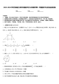 2023-2024学年甘肃省兰州市外国语学校九年级数学第一学期期末学业质量监测试题含答案