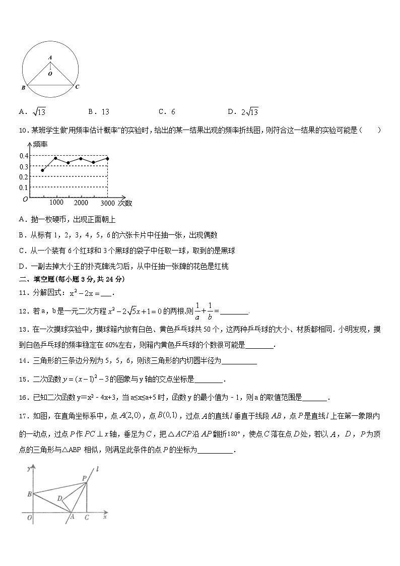 2023-2024学年湖南省部分地区九年级数学第一学期期末学业质量监测模拟试题含答案03
