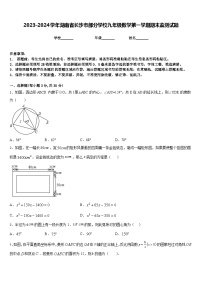 2023-2024学年湖南省长沙市部分学校九年级数学第一学期期末监测试题含答案