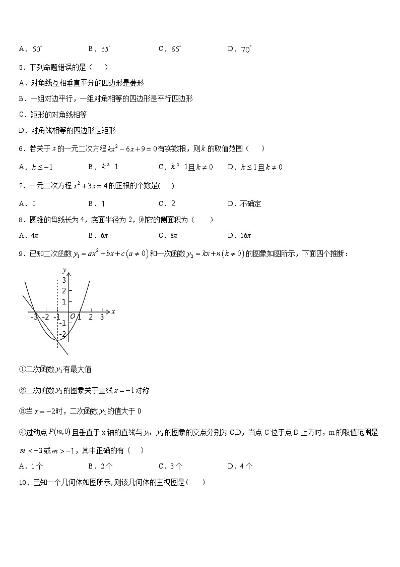 2023-2024学年湖南省长沙市雅礼实验中学九上数学期末质量检测试题含答案第2页