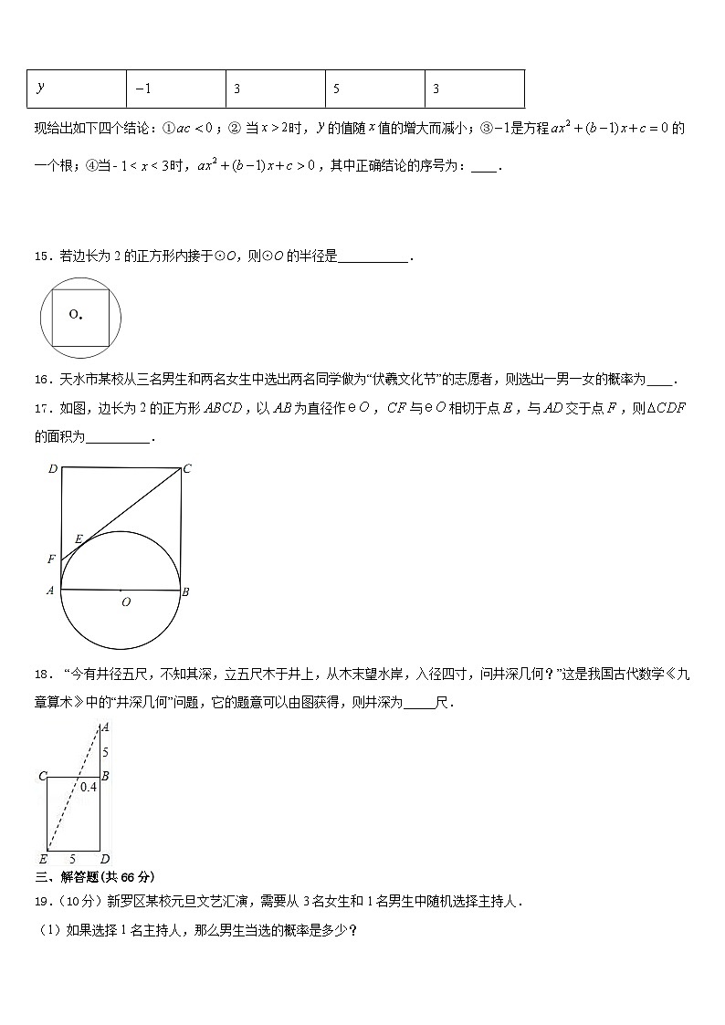 2023-2024学年湖南省邵阳市武冈三中学数学九年级第一学期期末检测模拟试题含答案03