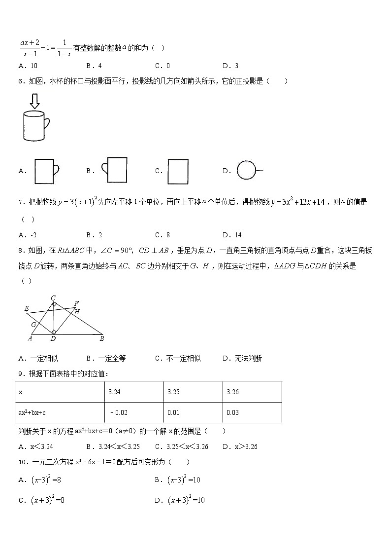2023-2024学年湖南省长沙市青竹湖湘一外国语学校数学九上期末调研试题含答案02