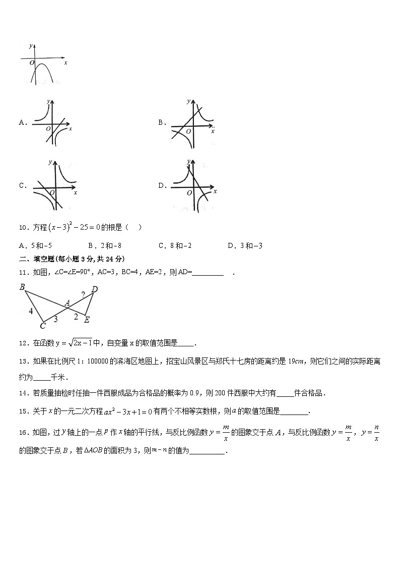 2023-2024学年福建省龙岩市北城中学数学九上期末监测模拟试题含答案03