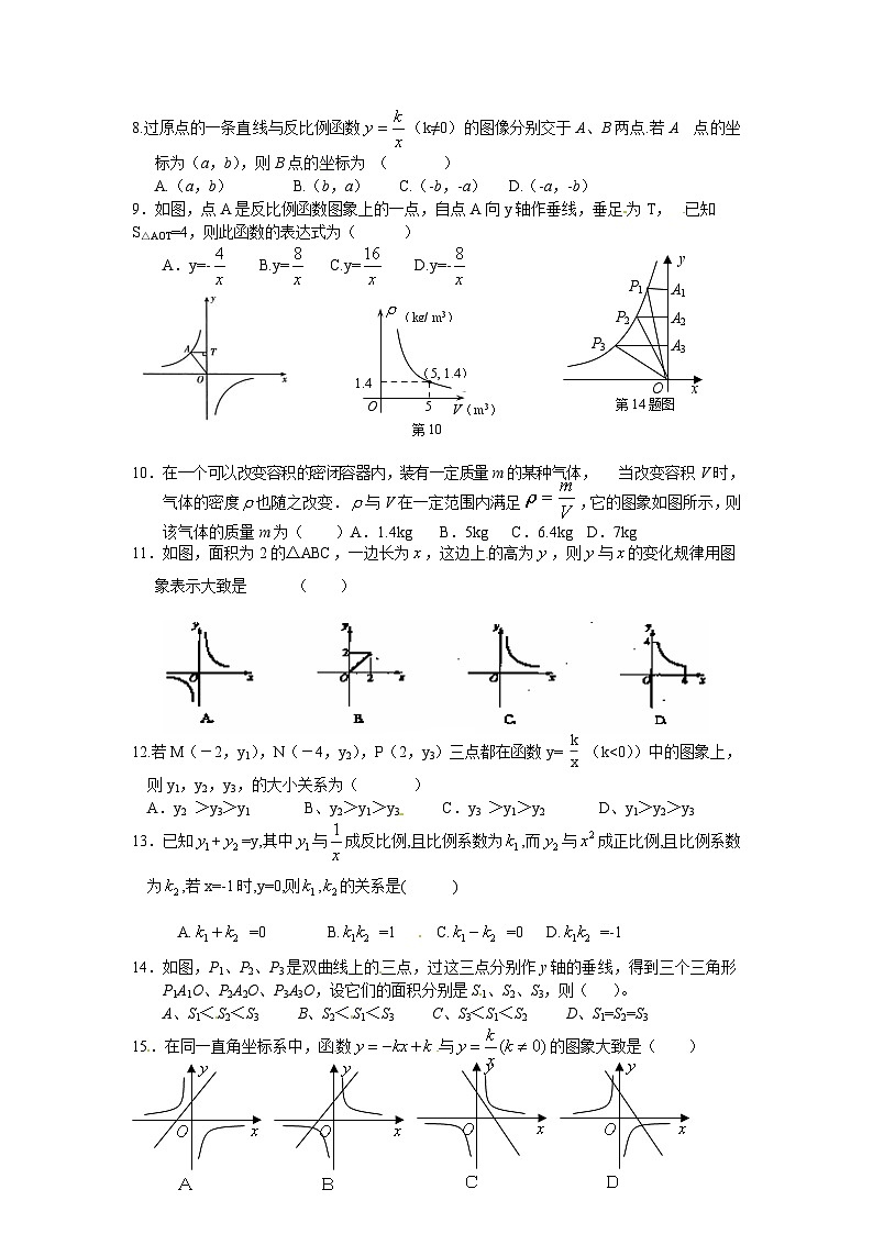 人教版九年级数学下册第二十六章《反比例函数——反比例函数》同步检测2附答案第2页