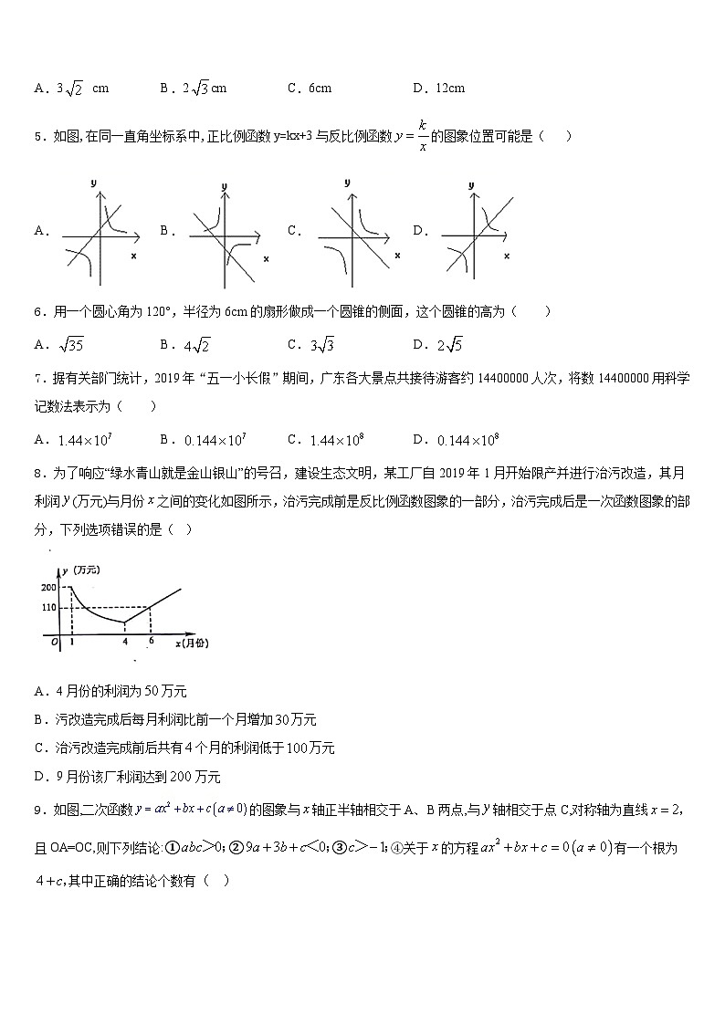 2023-2024学年浙江省杭州市余杭区英特外国语学校数学九上期末学业水平测试模拟试题含答案02