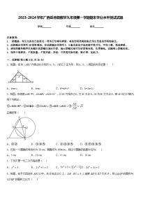 2023-2024学年广西岳池县数学九年级第一学期期末学业水平测试试题含答案