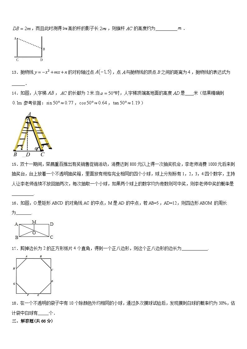 2023-2024学年江西省宜春第九中学九上数学期末学业水平测试模拟试题含答案03
