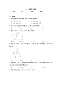 北师大版七年级下册1 认识三角形综合训练题