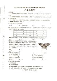 河南省平顶山市叶县2023—2024学年八年级上学期1月期末数学试题