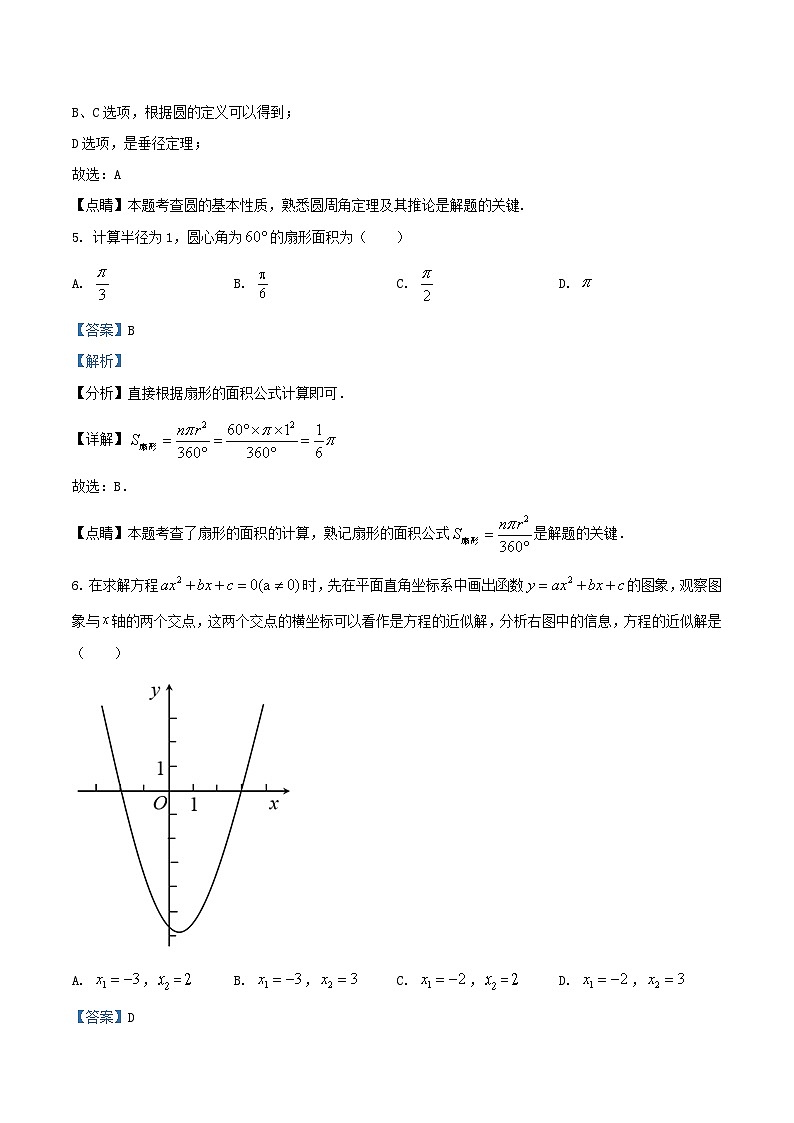2021-2022学年北京燕山区初三上学期数学期末试卷及答案03