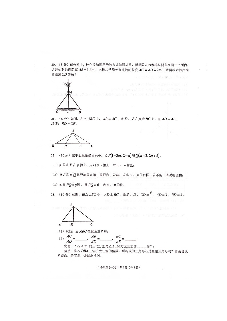 江苏省盐城市大丰区2023-—2024学年八年级上学期1月期末数学试题03