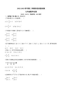 2022-2023学年河北保定雄县七下6月月考数学试题（图片版）