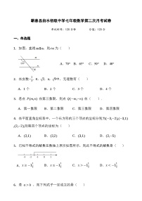 湖北省黄冈市蕲春县向桥乡白水中学2021-2022学年七年级下学期第二次月考数学试题