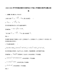 2022-2023学年河南省南阳市唐河县八年级上学期期末数学试题及答案