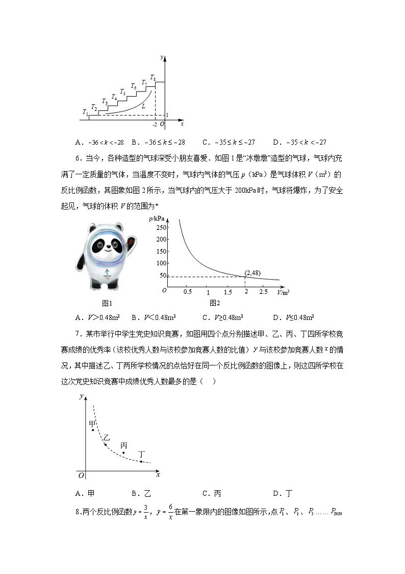 人教版九年级数学下册基础知识专项讲练 专题26.23 实际问题与反比例函数（培优篇）（专项练习）03