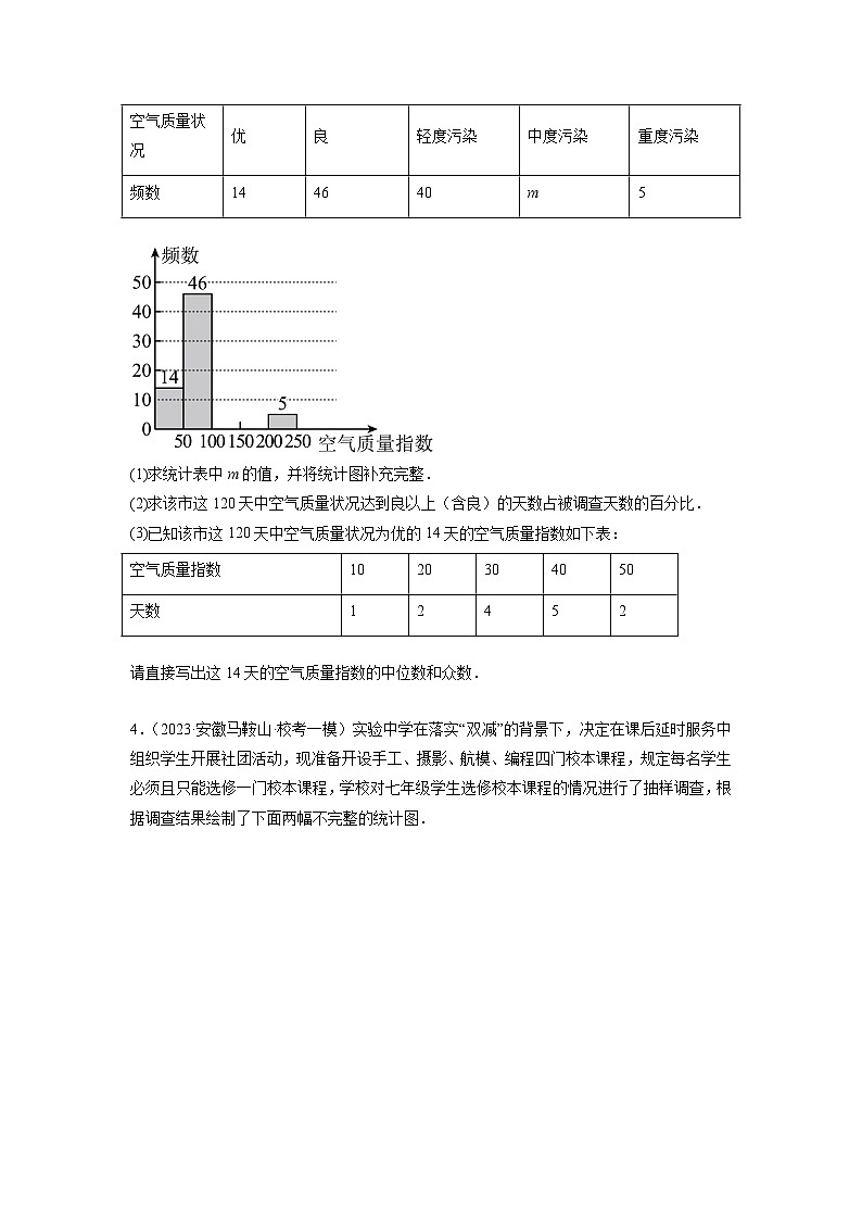 专题12 概率与统计-中考数学二轮复习名校模拟题重要考点分类汇编（安徽专用）02