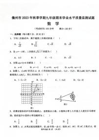 海南省儋州市2023-2024学年九年级上学期1月期末数学试题