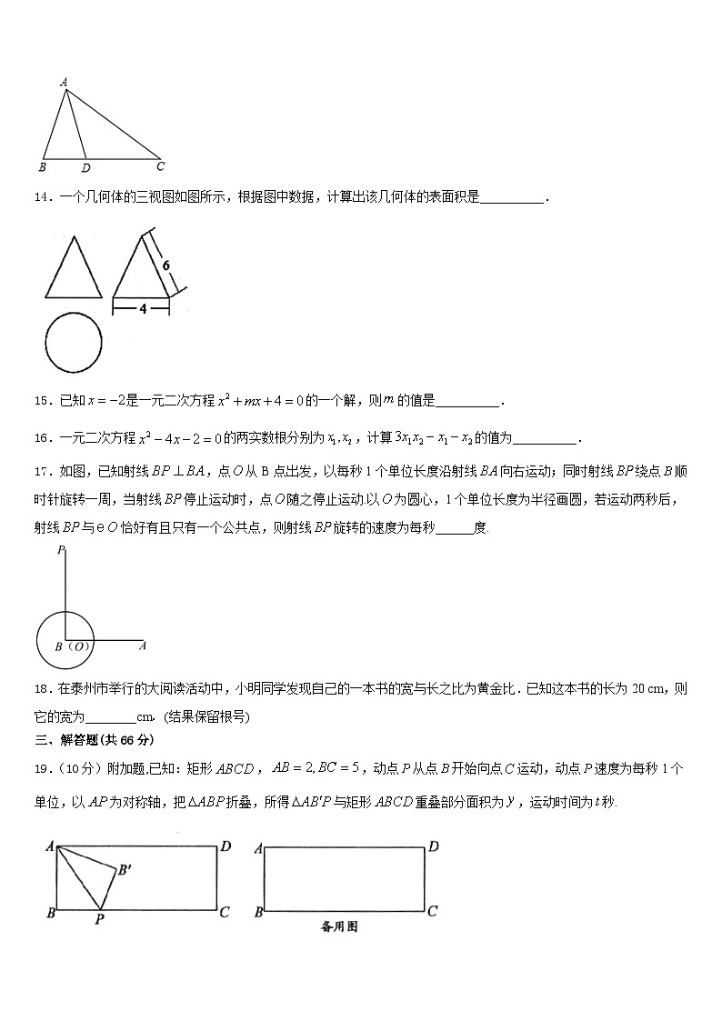 2023-2024学年福建省龙岩市名校九年级数学第一学期期末达标检测模拟试题含答案03