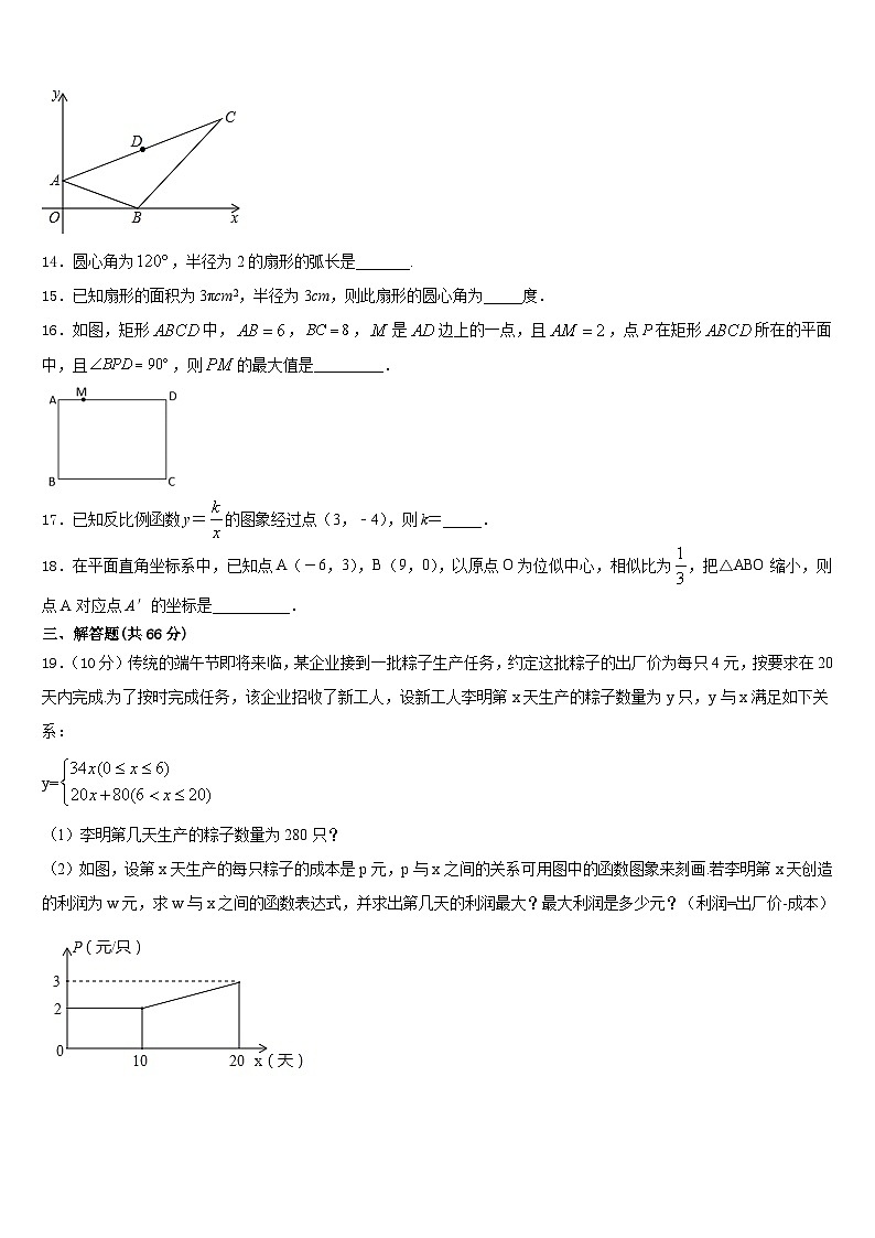 2023-2024学年贵州省安顺黄腊初级中学九上数学期末复习检测模拟试题含答案03