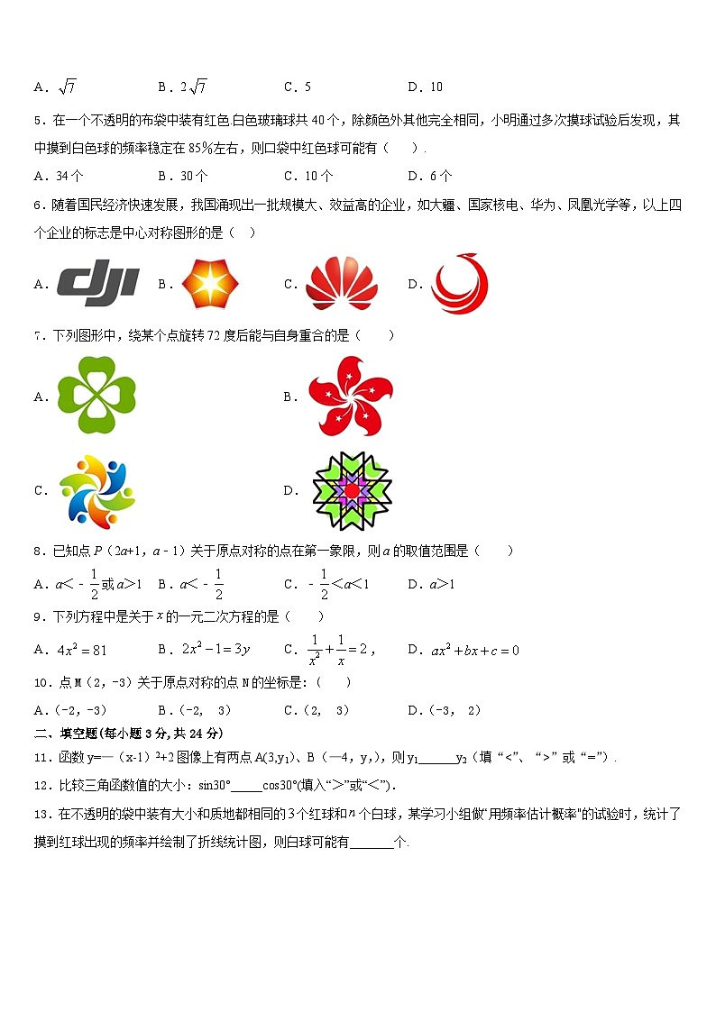 2023-2024学年荆州市重点中学数学九年级第一学期期末统考试题含答案02