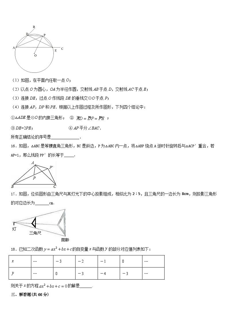 2023-2024学年辽宁省大石桥市水源镇九一贯制学校数学九上期末综合测试试题含答案03