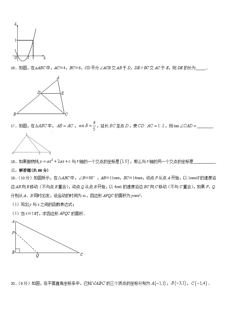 上海市闵行区信宏中学2023-2024学年九上数学期末教学质量检测试题含答案第3页