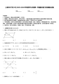 上海市长宁区9校2023-2024学年数学九年级第一学期期末复习检测模拟试题含答案