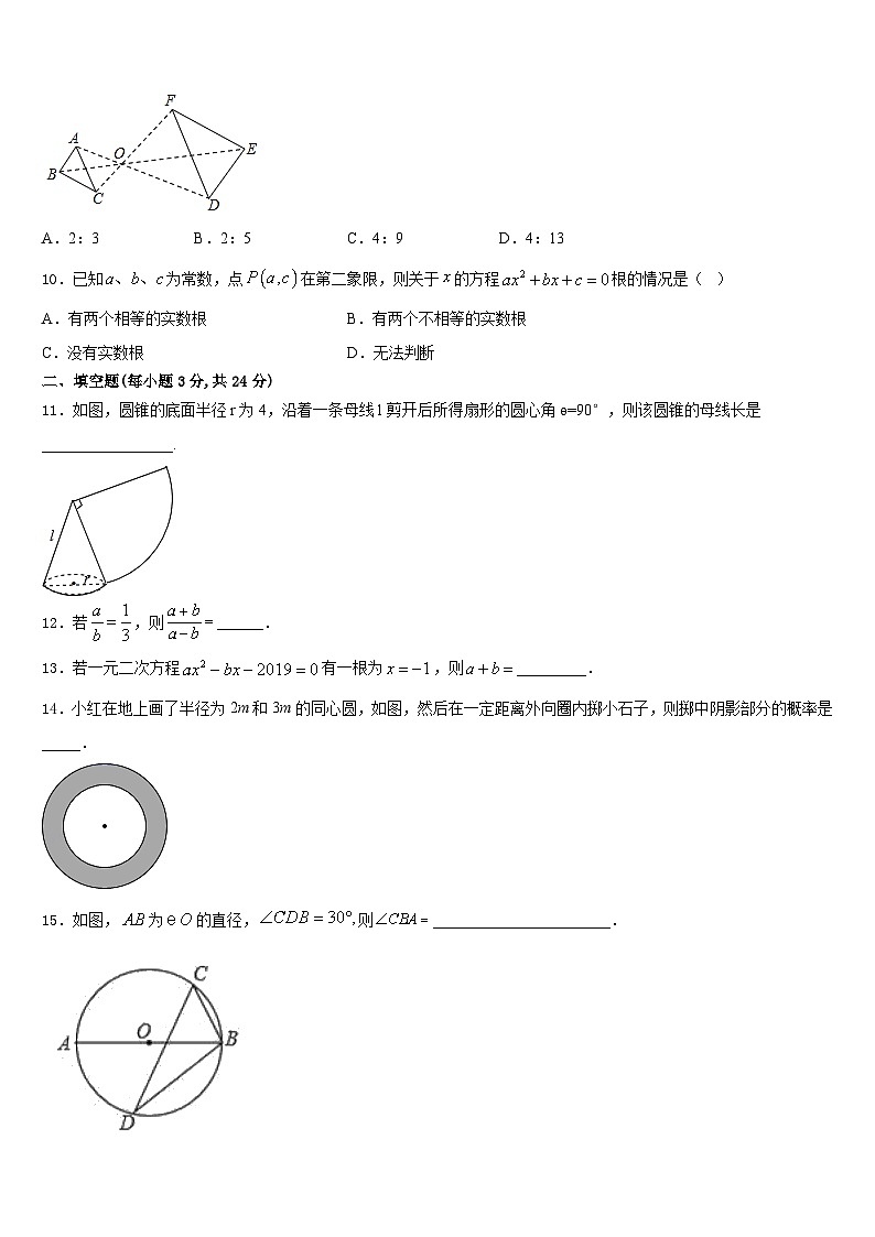 云南省重点中学2023-2024学年数学九上期末复习检测模拟试题含答案第3页