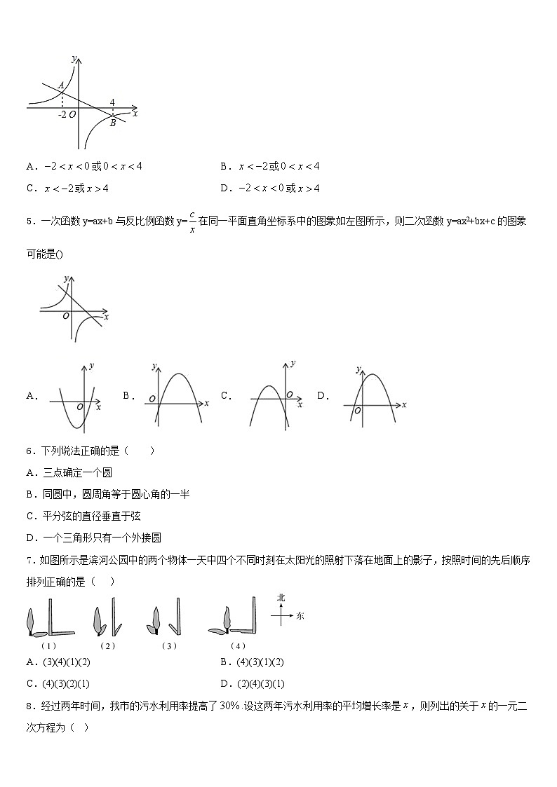 内蒙古根河市金河中学2023-2024学年数学九年级第一学期期末达标测试试题含答案第2页