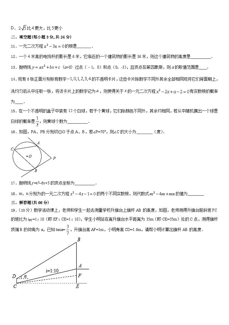 内蒙古2023-2024学年数学九年级第一学期期末复习检测模拟试题含答案第3页