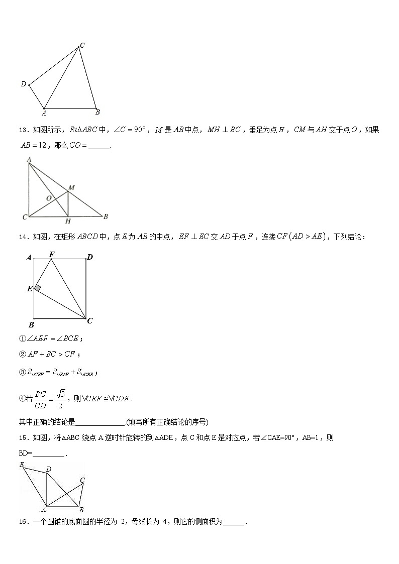 四川省乐山市夹江中学2023-2024学年九上数学期末复习检测模拟试题含答案03