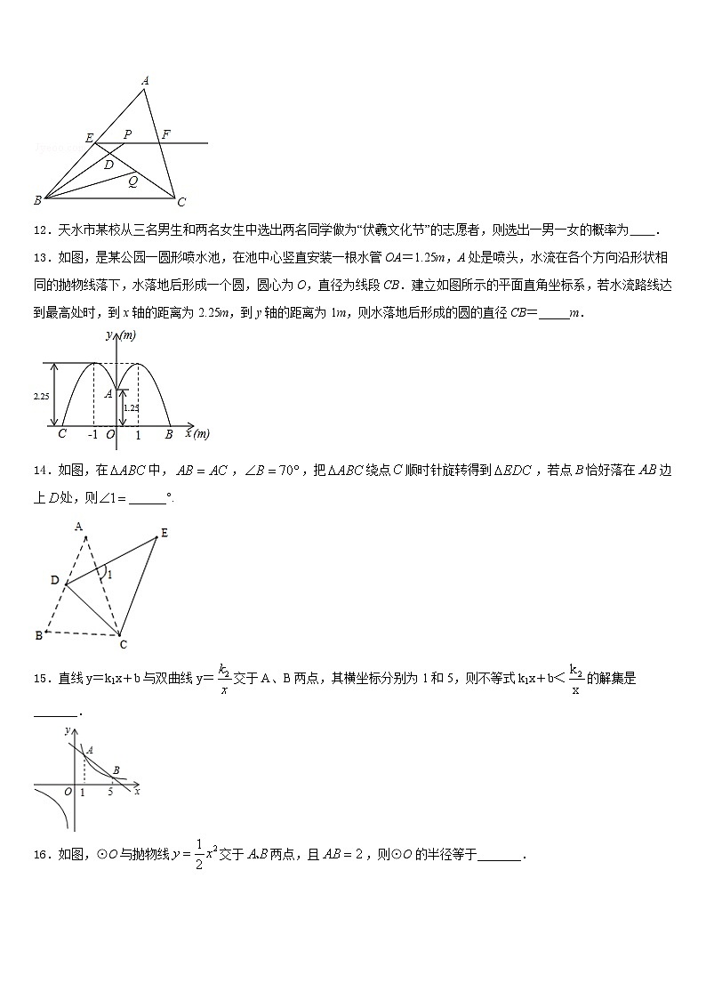 四川省南充市蓬安县2023-2024学年数学九上期末检测试题含答案第3页