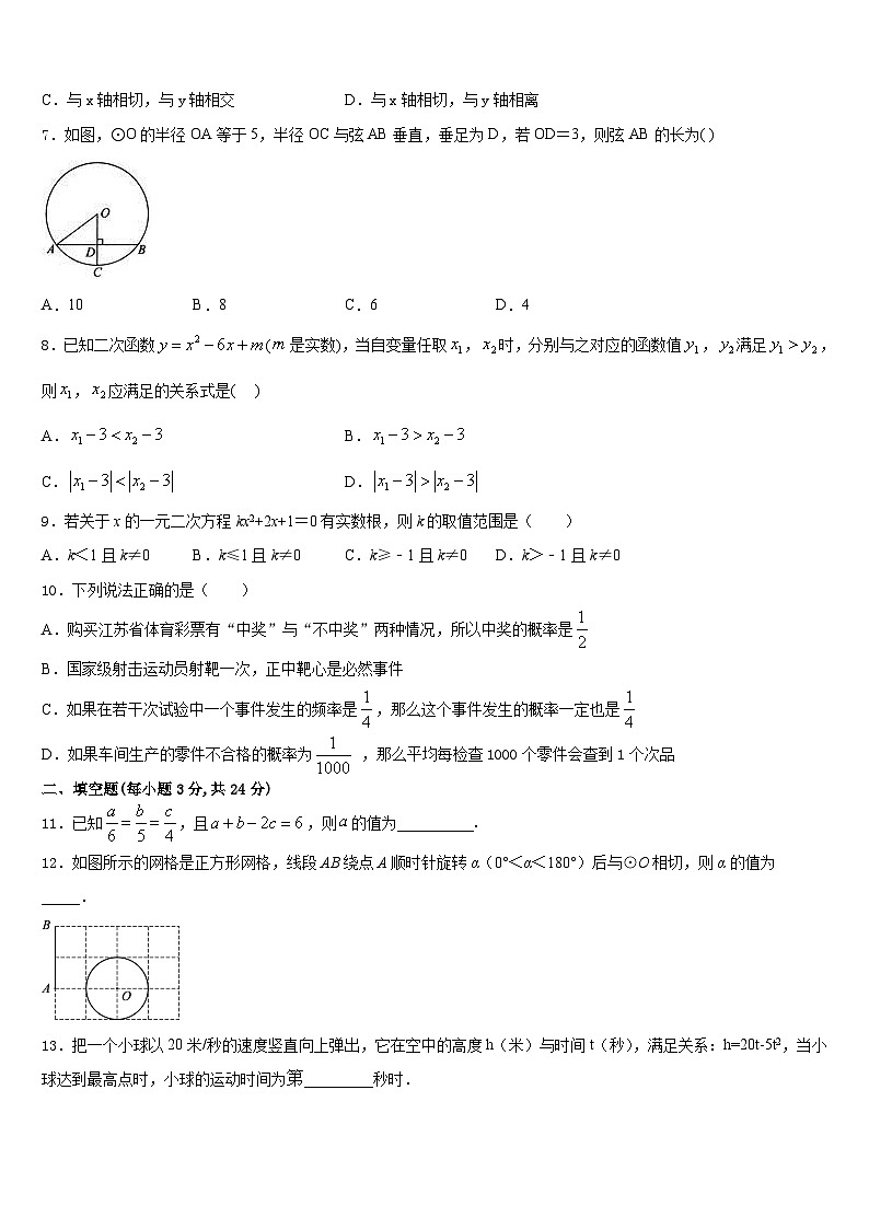 四川省乐山市第七中学2023-2024学年数学九上期末统考试题含答案第2页