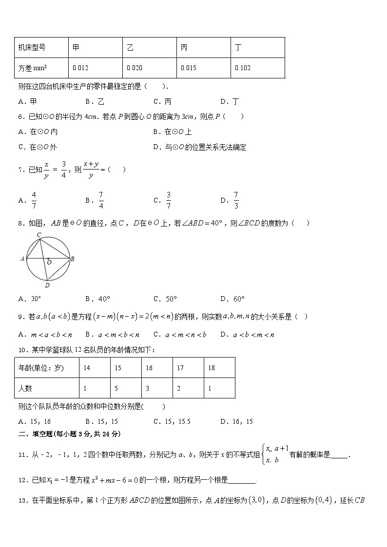 安徽省合肥市第四十六中学2023-2024学年九年级数学第一学期期末联考试题含答案02