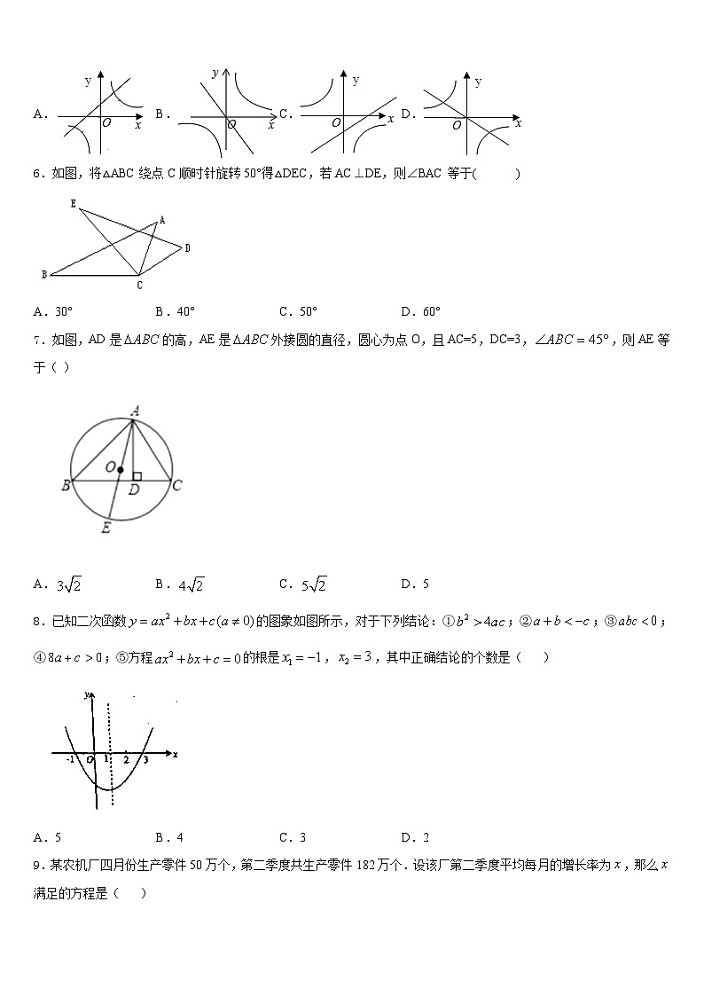 安徽省合肥市庐阳区45中学2023-2024学年数学九上期末达标检测模拟试题含答案第2页
