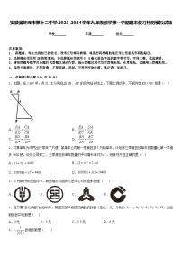 安徽省蚌埠市第十二中学2023-2024学年九年级数学第一学期期末复习检测模拟试题含答案