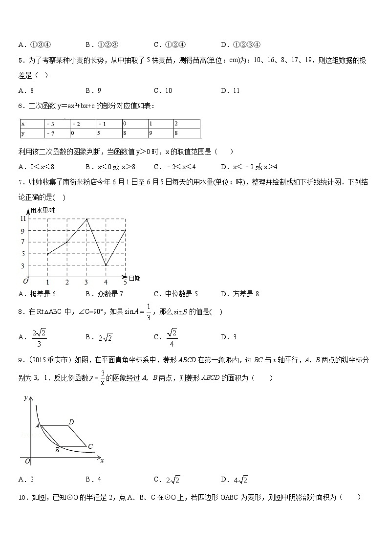 安徽省砀山县2023-2024学年数学九上期末复习检测试题含答案02