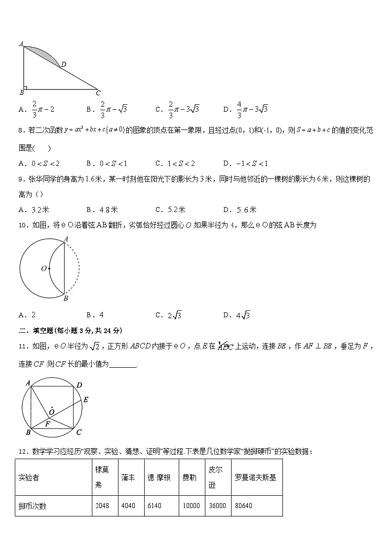安徽省淮南市西部地区2023-2024学年九年级数学第一学期期末检测模拟试题含答案02