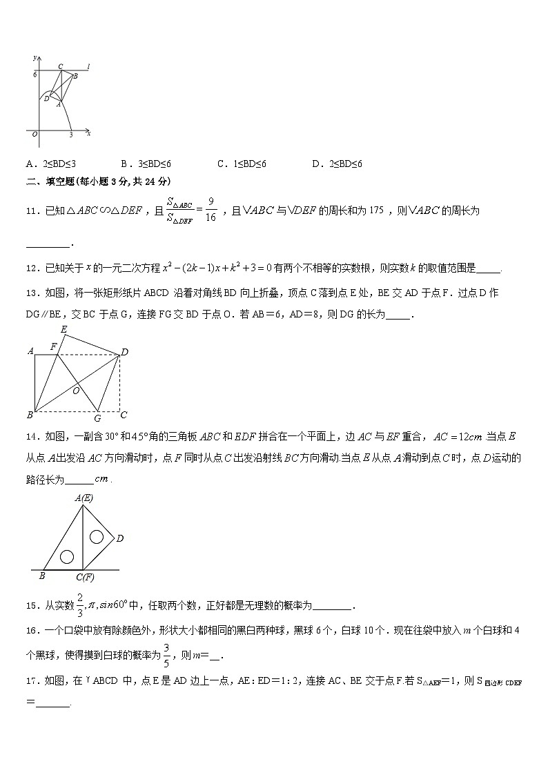 安徽省明光市2023-2024学年数学九上期末联考试题含答案03