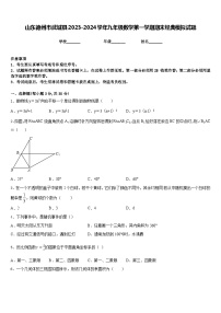 山东德州市武城县2023-2024学年九年级数学第一学期期末经典模拟试题含答案