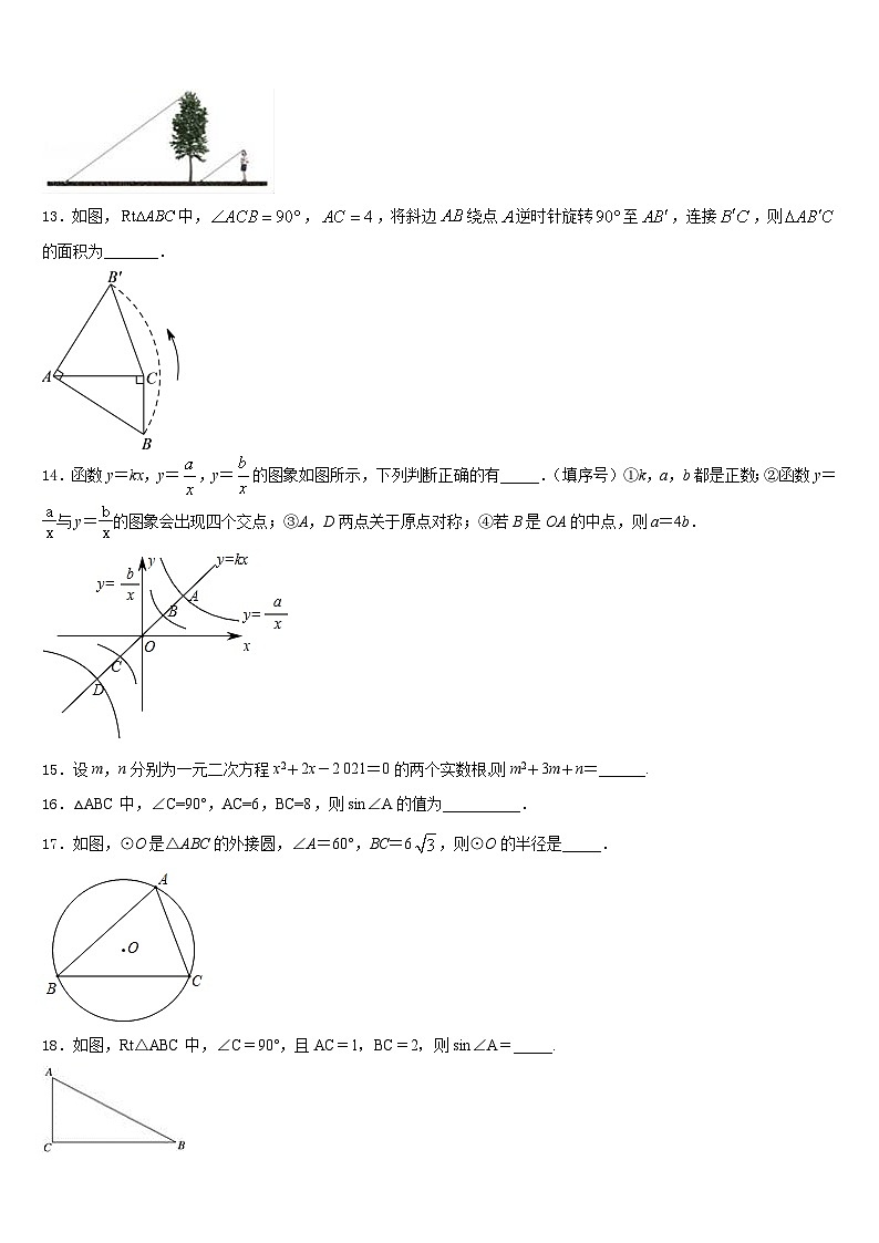山东省济南槐荫区五校联考2023-2024学年数学九年级第一学期期末联考模拟试题含答案第3页