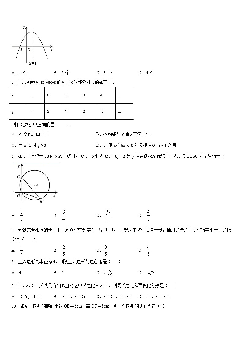 山东省泰安市2023-2024学年数学九上期末检测试题含答案第2页