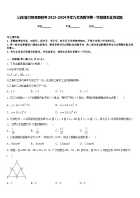 山东省日照莒县联考2023-2024学年九年级数学第一学期期末监测试题含答案