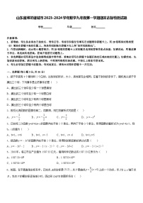 山东省潍坊诸城市2023-2024学年数学九年级第一学期期末达标检测试题含答案